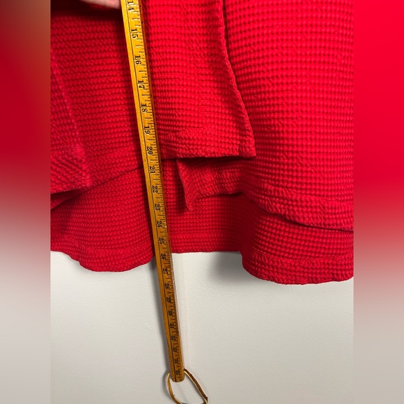 Focus Casual Life Red Waffle-Knit Swing Jacket – Size S | 100% Cotton - Picture 9 of 13
